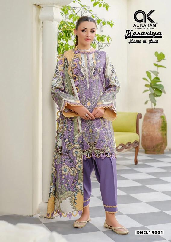 Al karam kesariya vol-19 pakistani suits manufacturer in pakistan